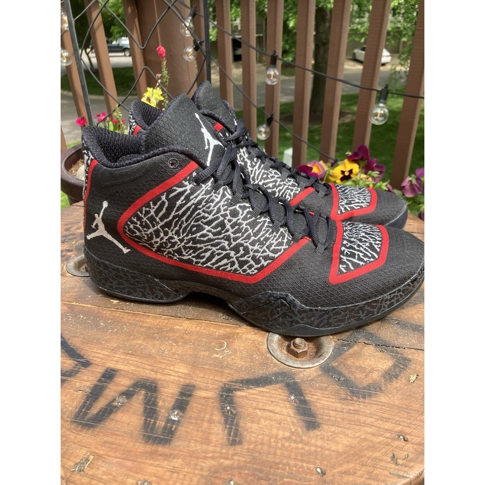 Air Jordan 29 XX9 Black Gym Red Elephant Print Woven Men's Size 14 695515-023